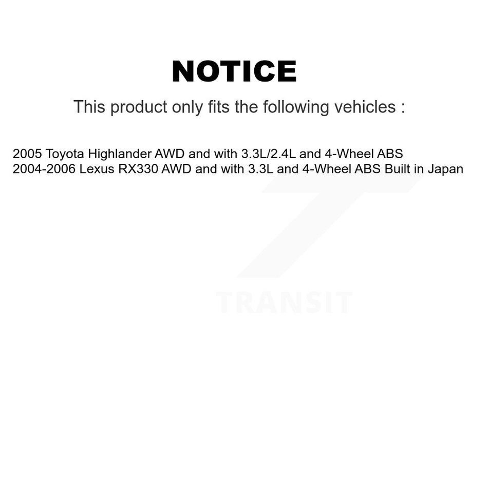 Rear Wheel Hub Bearing And ABS Sensor Kit For Lexus RX330 Toyota Highlander K7S-100957