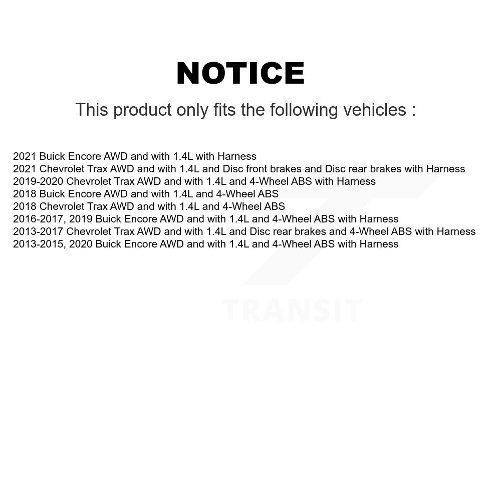 Rear Wheel Bearing And ABS Sensor Kit For Buick Encore Chevrolet Trax K7S-100991