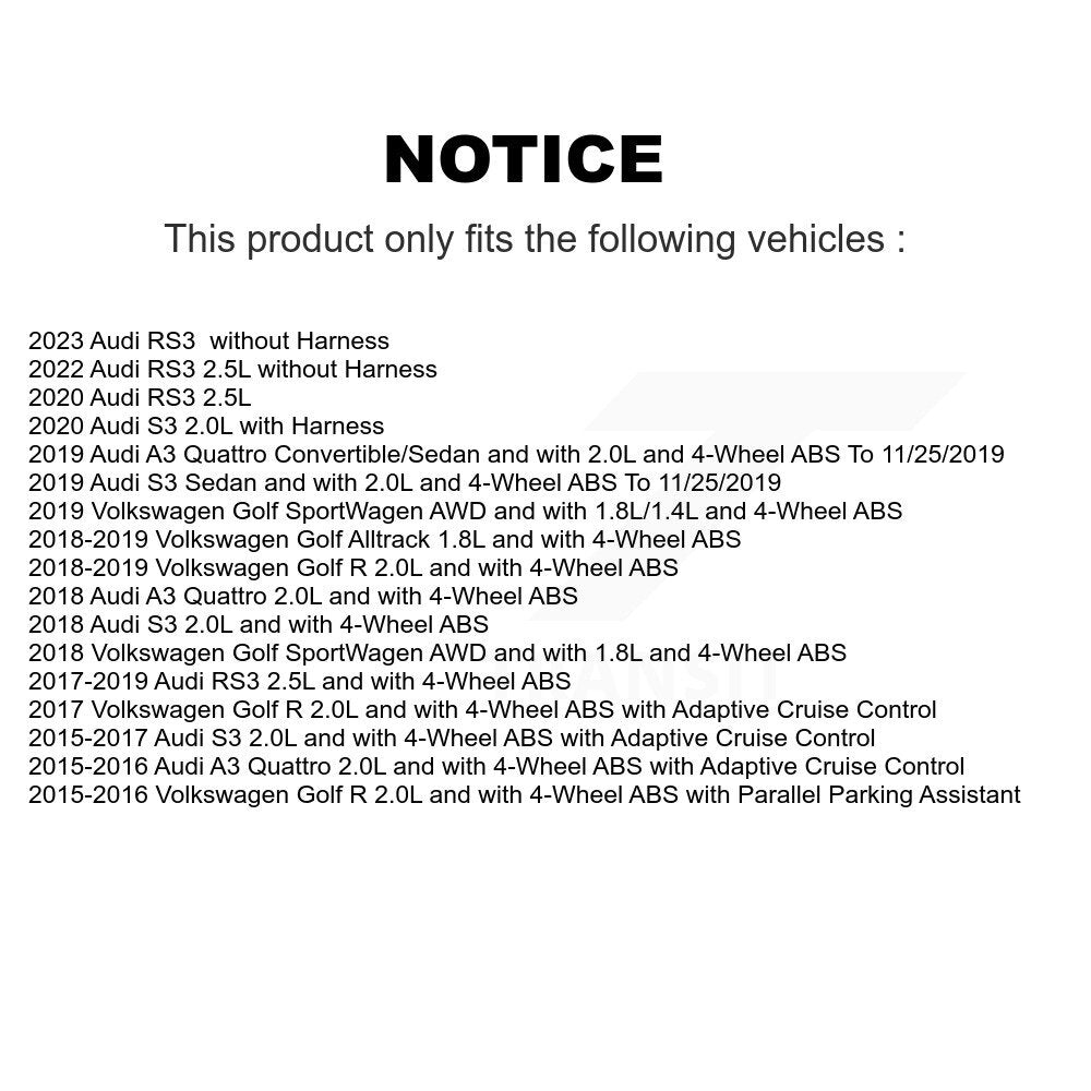 Rear Wheel Hub Bearing Sensor Kit For Volkswagen Audi Golf SportWagen R A3 Quattro S3 RS3 K7S-100995