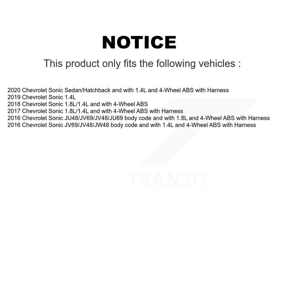 Rear Wheel Hub Bearing And Extra ABS Sensor Kit For Chevrolet Sonic K7S-101028