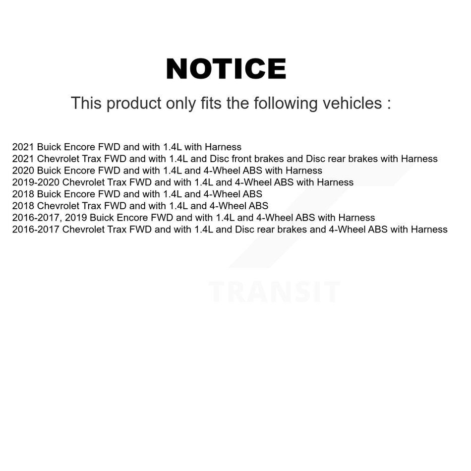 Rear Wheel Hub Bearing And Extra ABS Sensor Kit For Buick Encore Chevrolet Trax K7S-101029