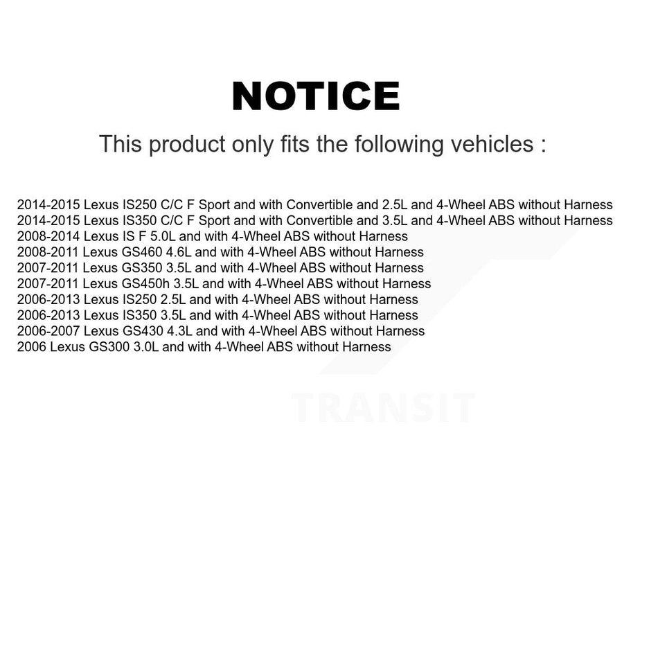 Rear Wheel Hub Bearing ABS Sensor Kit For Lexus IS250 IS350 GS350 GS300 IS F GS450h GS430 K7S-101039
