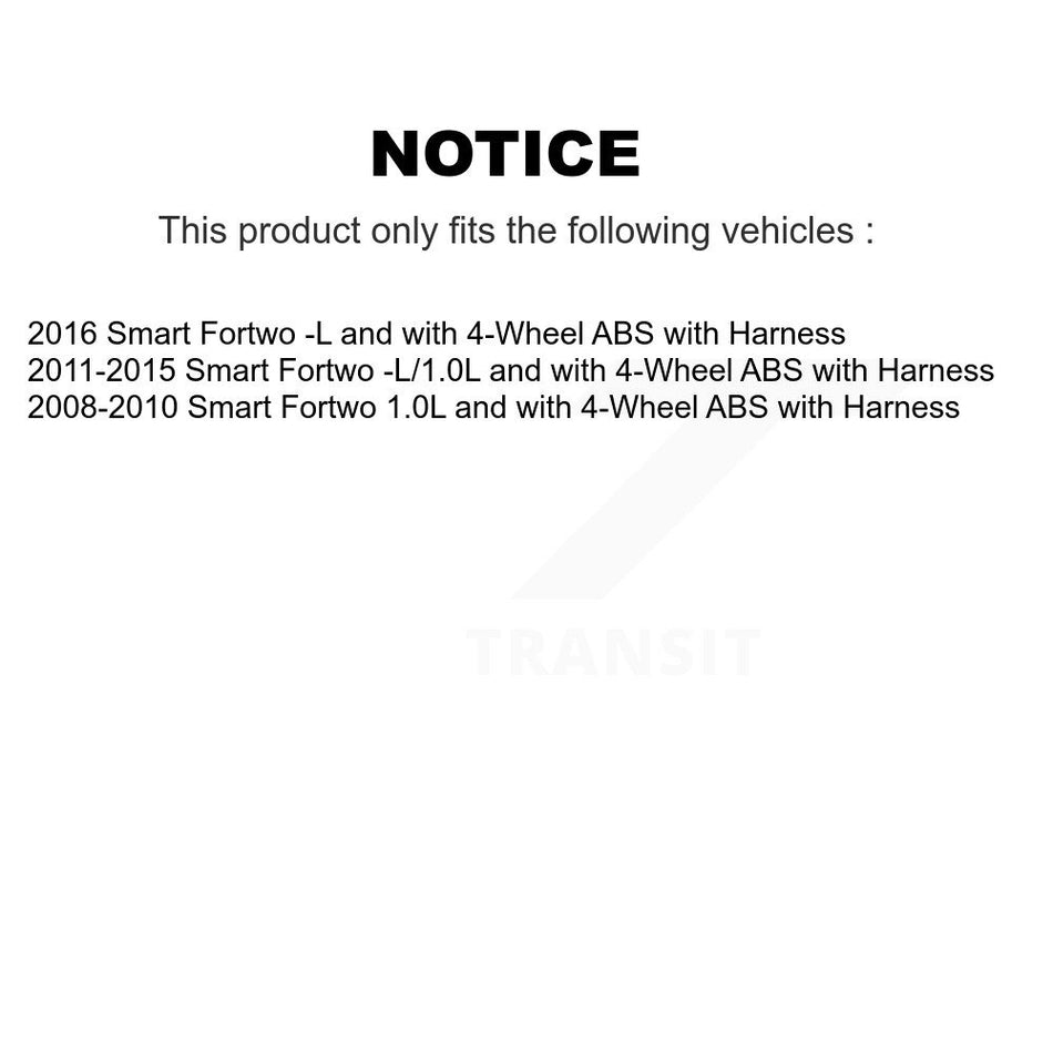 Rear Wheel Hub Bearing And ABS Sensor Kit For Smart Fortwo with Harness K7S-101053