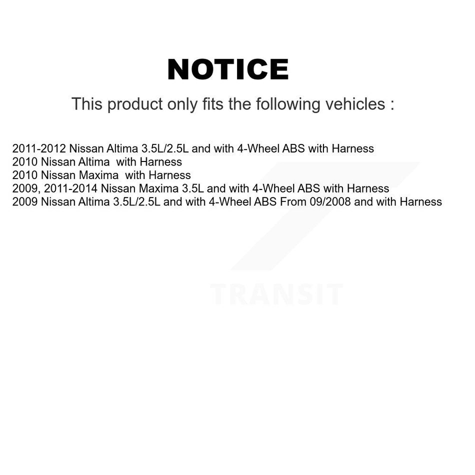 Rear Wheel Hub Bearing And ABS Sensor Kit For Nissan Altima Maxima K7S-101080