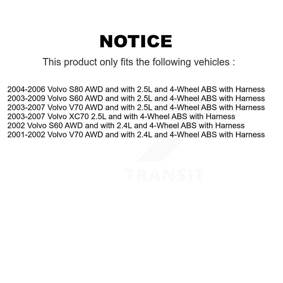 Rear Wheel Hub Bearing And ABS Sensor Kit For Volvo S60 XC70 V70 S80 with Harness K7S-101087