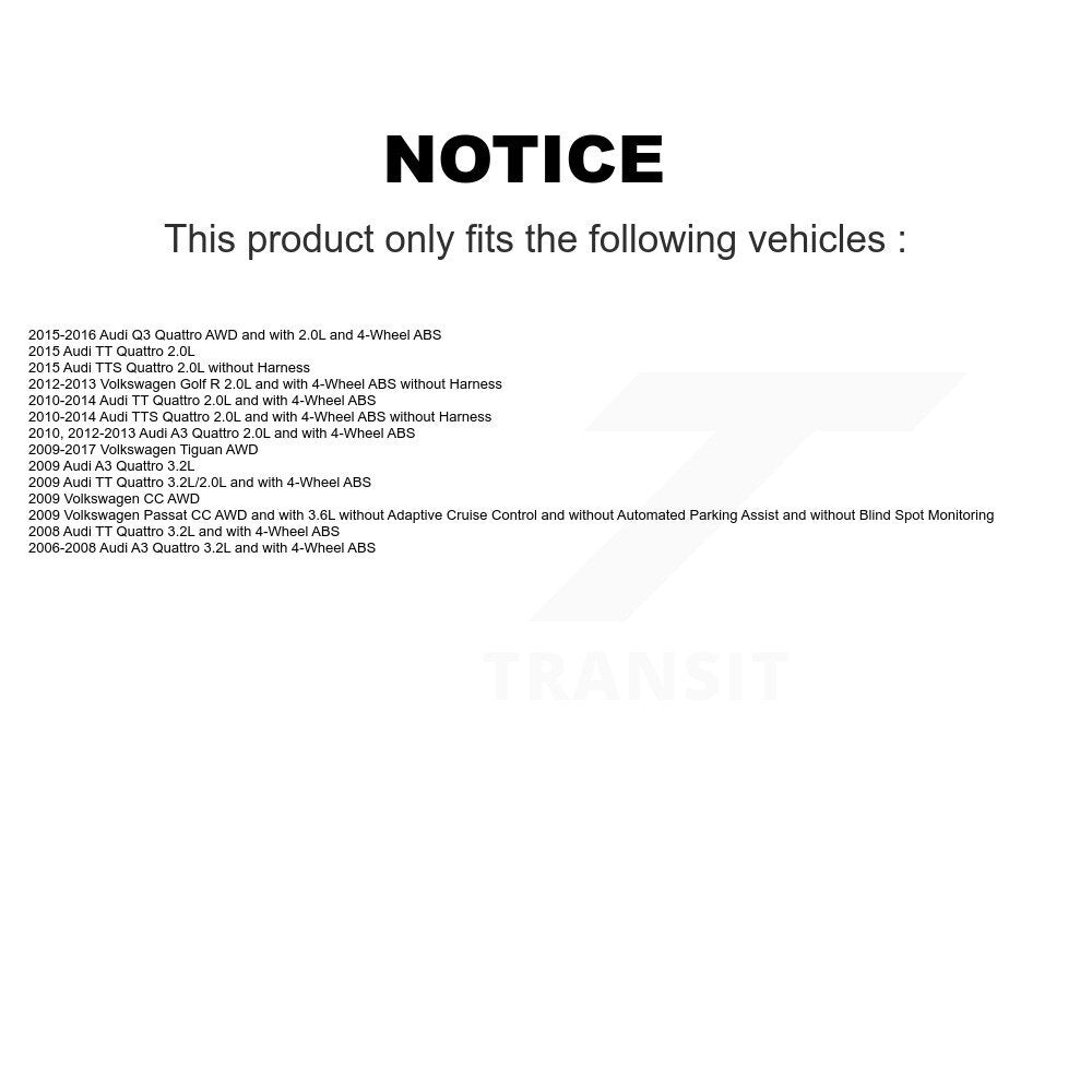 Rear Wheel Hub Bearing & Sensor Kit For Volkswagen Tiguan Audi Q3 Quattro TT A3 CC Golf R K7S-101112