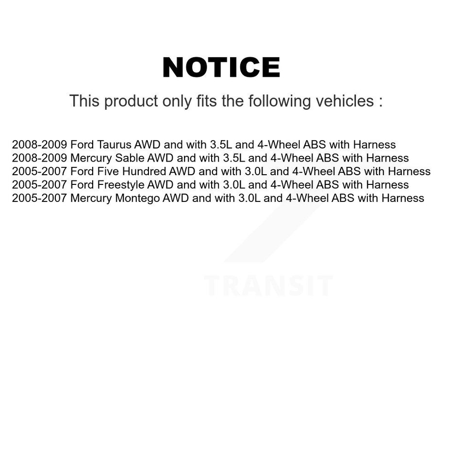 Rear Wheel Hub Bearing & Sensor Kit For Ford Five Hundred Freestyle Taurus Mercury Sable K7S-101140