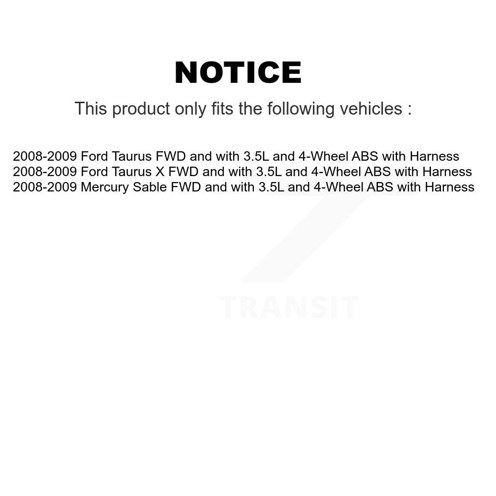 Rear Wheel Hub Bearing Sensor Kit For 2008-2009 Ford Taurus X Mercury Sable with Harness K7S-101142