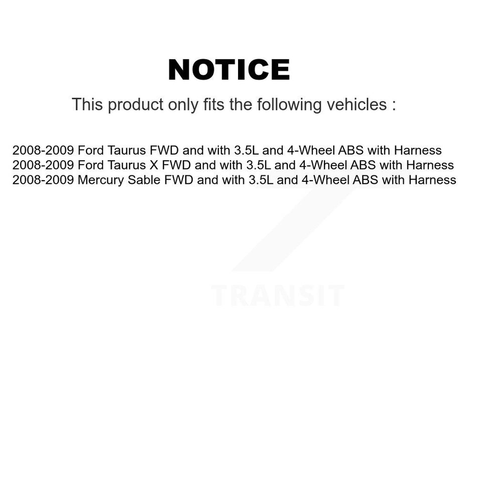 Rear Wheel Hub Bearing Sensor Kit For 2008-2009 Ford Taurus X Mercury Sable with Harness K7S-101142
