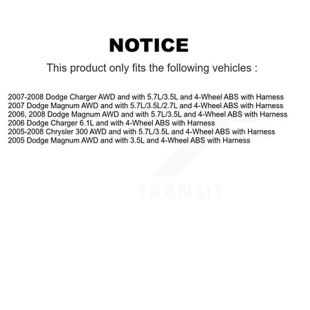 Rear Wheel Hub Bearing ABS Sensor Kit For Chrysler 300 Dodge Charger Magnum with Harness K7S-101241