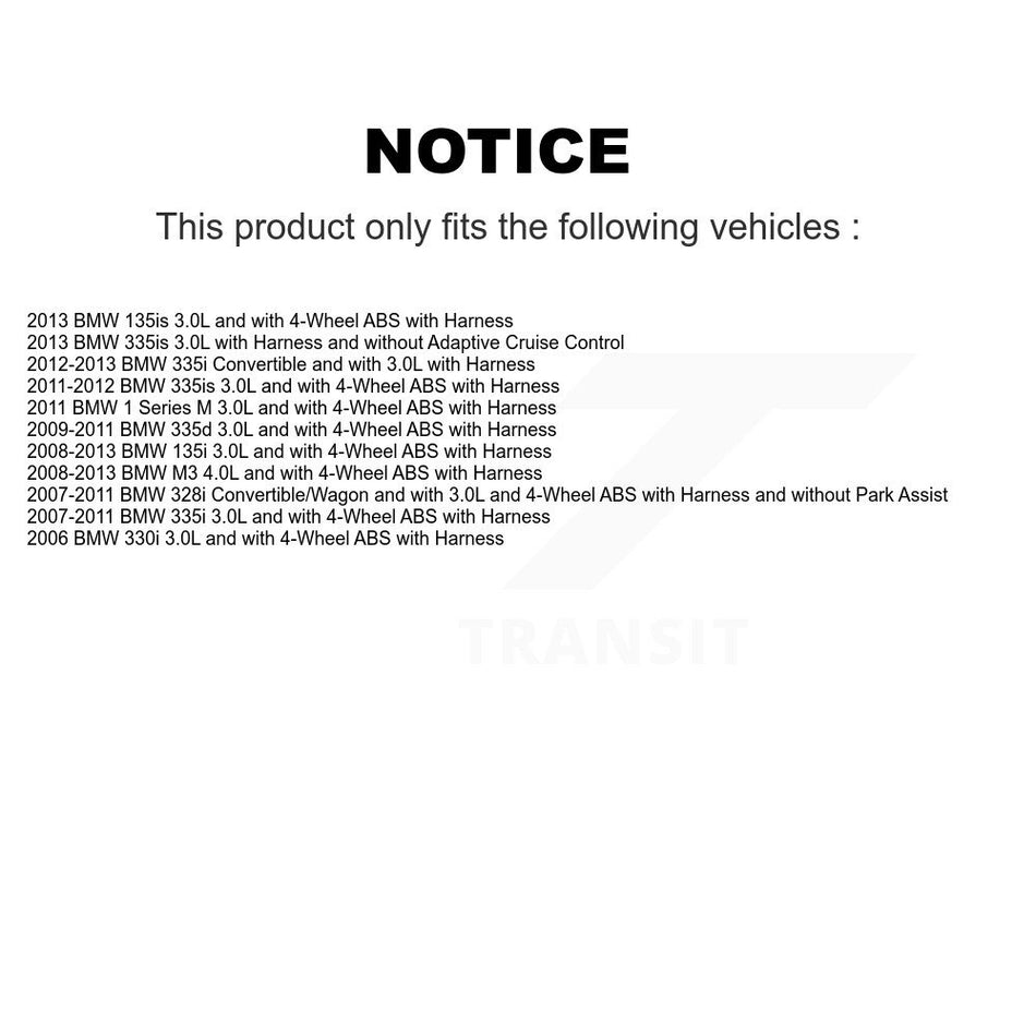 Rear Wheel Bearing Sensor Kit For BMW 328i 335i M3 135i 330i 335is 335d 1 Series M 135is K7S-101283