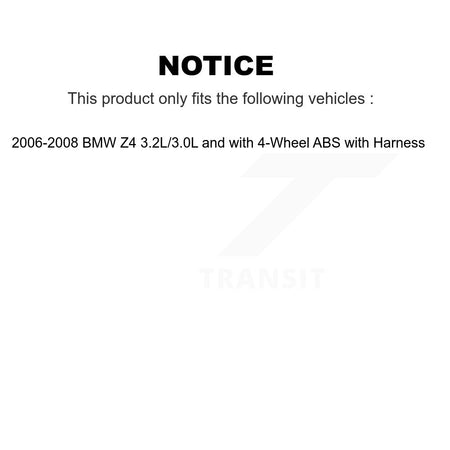 Rear Wheel Bearing & Sensor Kit For 06-08 BMW Z4 3.2L 3.0L with 4-Wheel ABS Harness K7S-101302