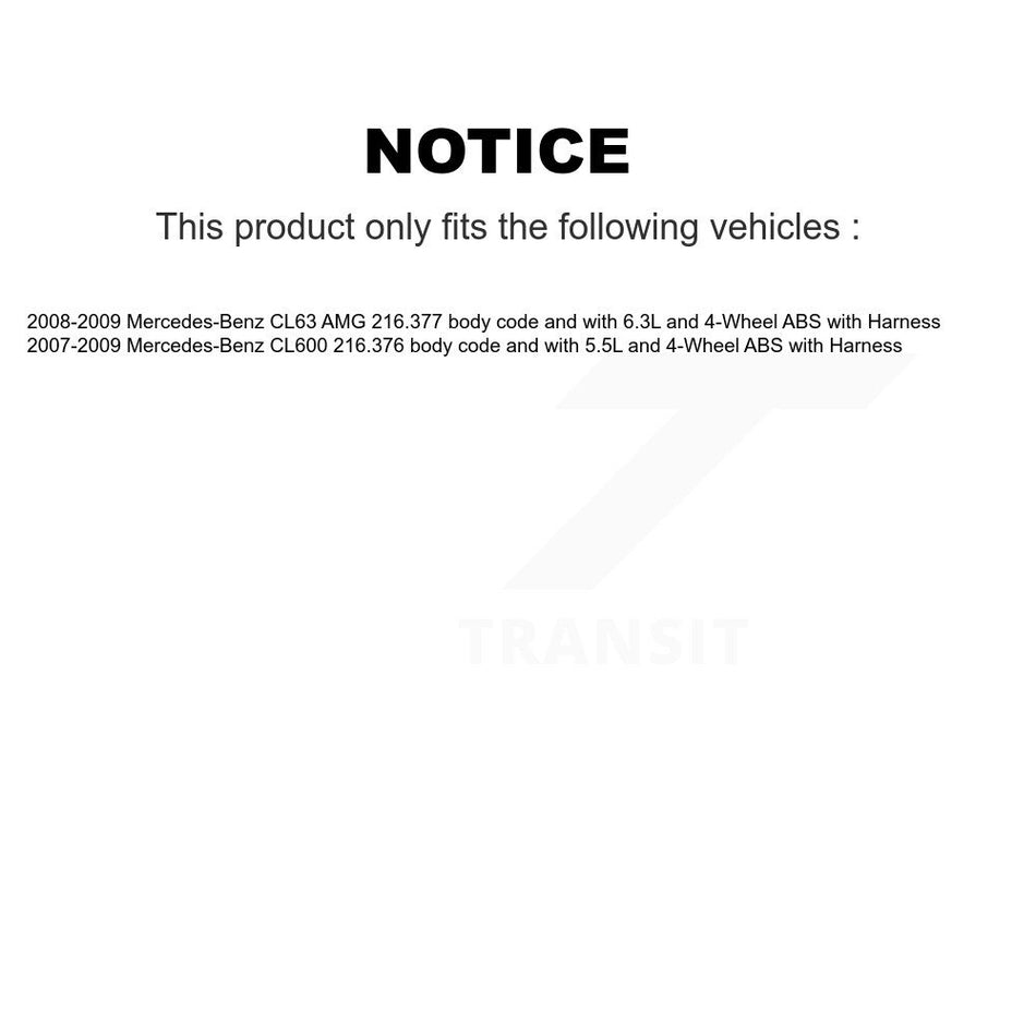 Rear Wheel Bearing And ABS Sensor Kit For Mercedes-Benz CL63 AMG CL600 with Harness K7S-101318