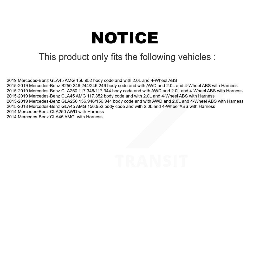 Rear Wheel Hub Bearing & Sensor Kit For Mercedes-Benz GLA250 CLA250 B250 CLA45 AMG GLA45 K7S-101328