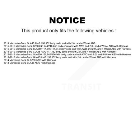 Rear Wheel Hub Bearing & Sensor Kit For Mercedes-Benz GLA250 CLA250 B250 CLA45 AMG GLA45 K7S-101328