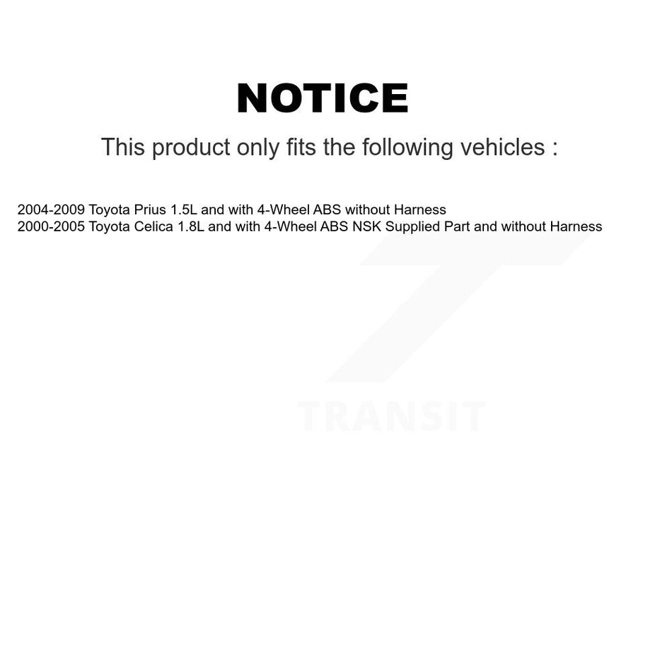 Rear Wheel Hub Bearing And Extra ABS Sensor Kit For Toyota Prius Celica K7S-101386