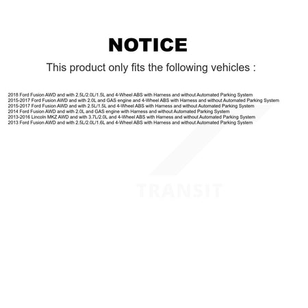 Rear Wheel Hub Bearing And ABS Sensor Kit For Ford Fusion Lincoln MKZ K7S-101397