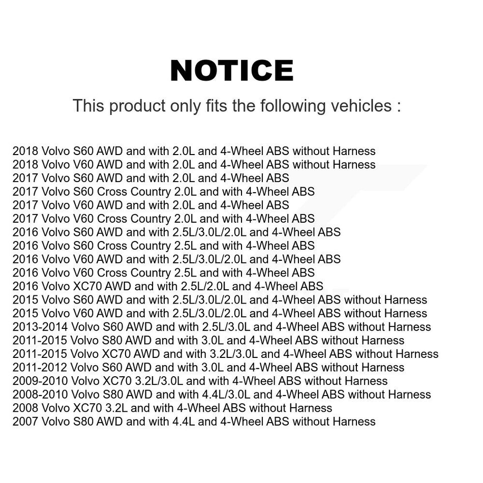 Rear Wheel Hub Bearing And ABS Sensor Kit For Volvo XC70 S60 V60 S80 Cross Country K7S-101469