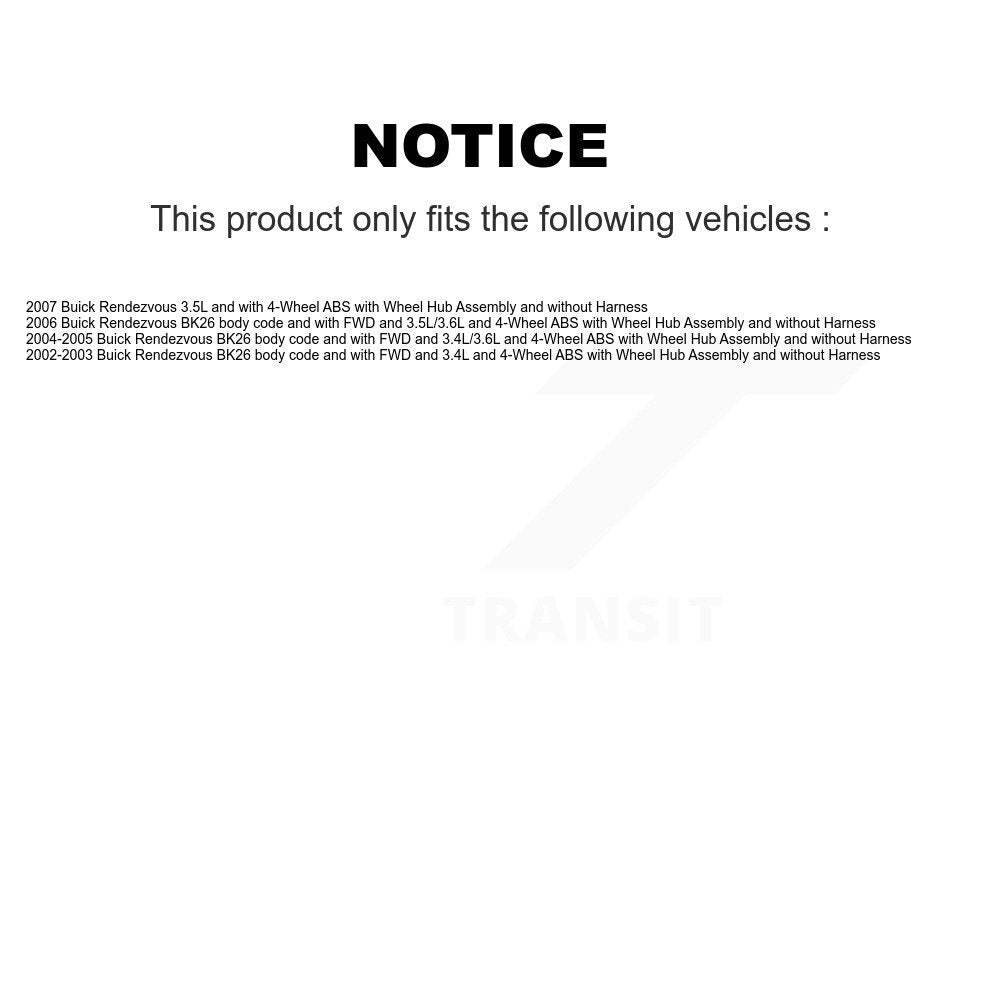 Rear Wheel Hub Bearing And Extra ABS Sensor Kit For Buick Rendezvous K7S-101578