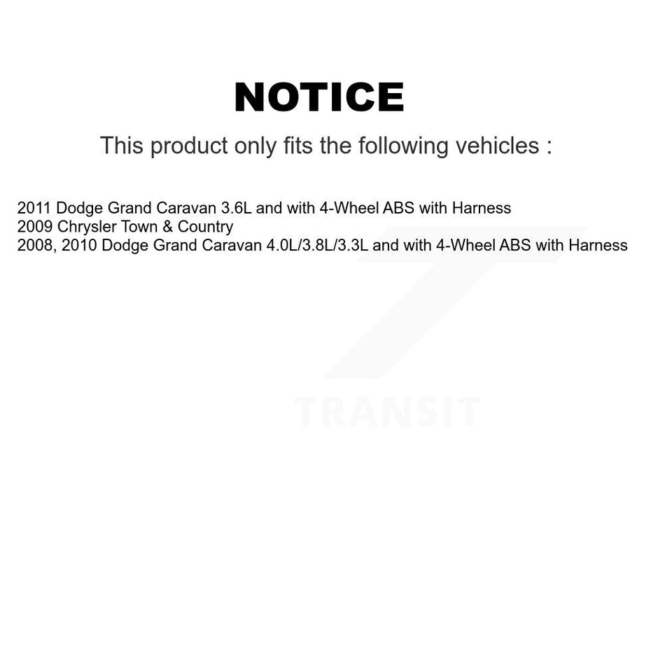 Rear Wheel Hub Bearing & Extra Sensor Kit For Dodge Grand Caravan Chrysler Town Country K7S-101580