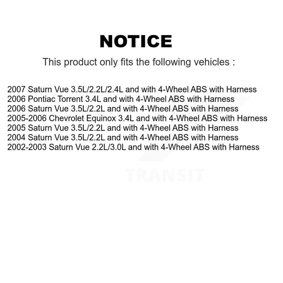 Rear Wheel Hub Bearing Extra Sensor Kit For Saturn Vue Chevrolet Equinox Pontiac Torrent K7S-101623