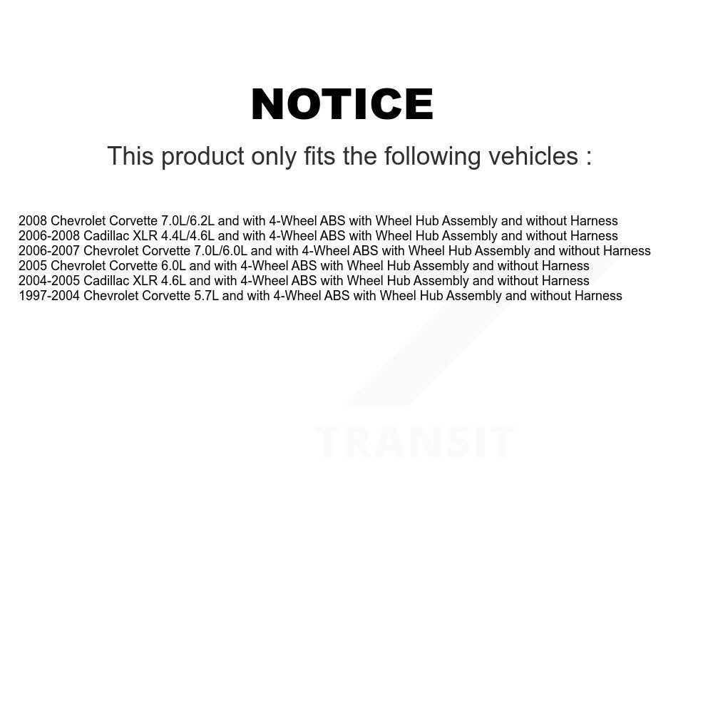 Rear Wheel Hub Bearing And Extra ABS Sensor Kit For Chevrolet Corvette Cadillac XLR K7S-101650