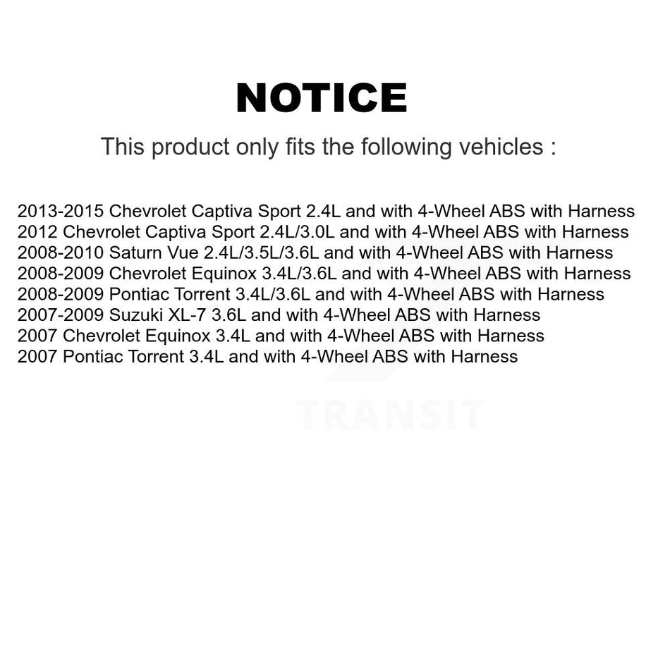 Rear Wheel Hub Bearing Extra Sensor Kit For Chevrolet Equinox Pontiac Torrent Saturn Vue K7S-101661