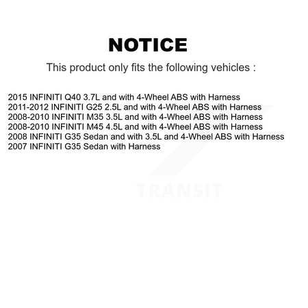 Rear Wheel Hub Bearing And ABS Sensor Kit For INFINITI G35 G25 M35 M45 Q40 with Harness K7S-101670