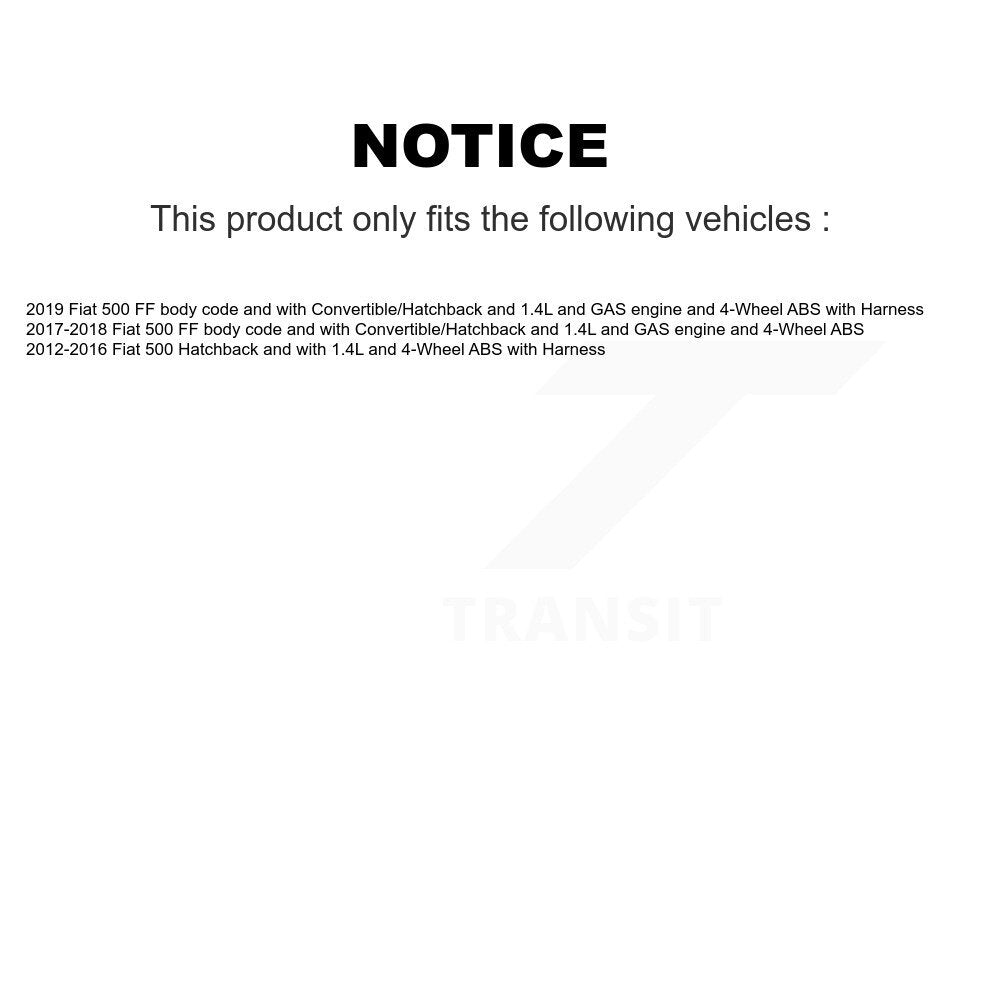 Rear Wheel Hub Bearing And ABS Sensor Kit For Fiat 500 K7S-101671