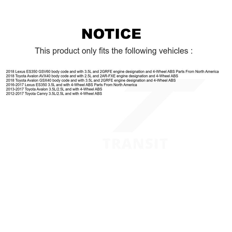 Rear Right Wheel Hub Bearing And Extra ABS Sensor Kit For Toyota Camry Lexus ES350 Avalon K7S-101691