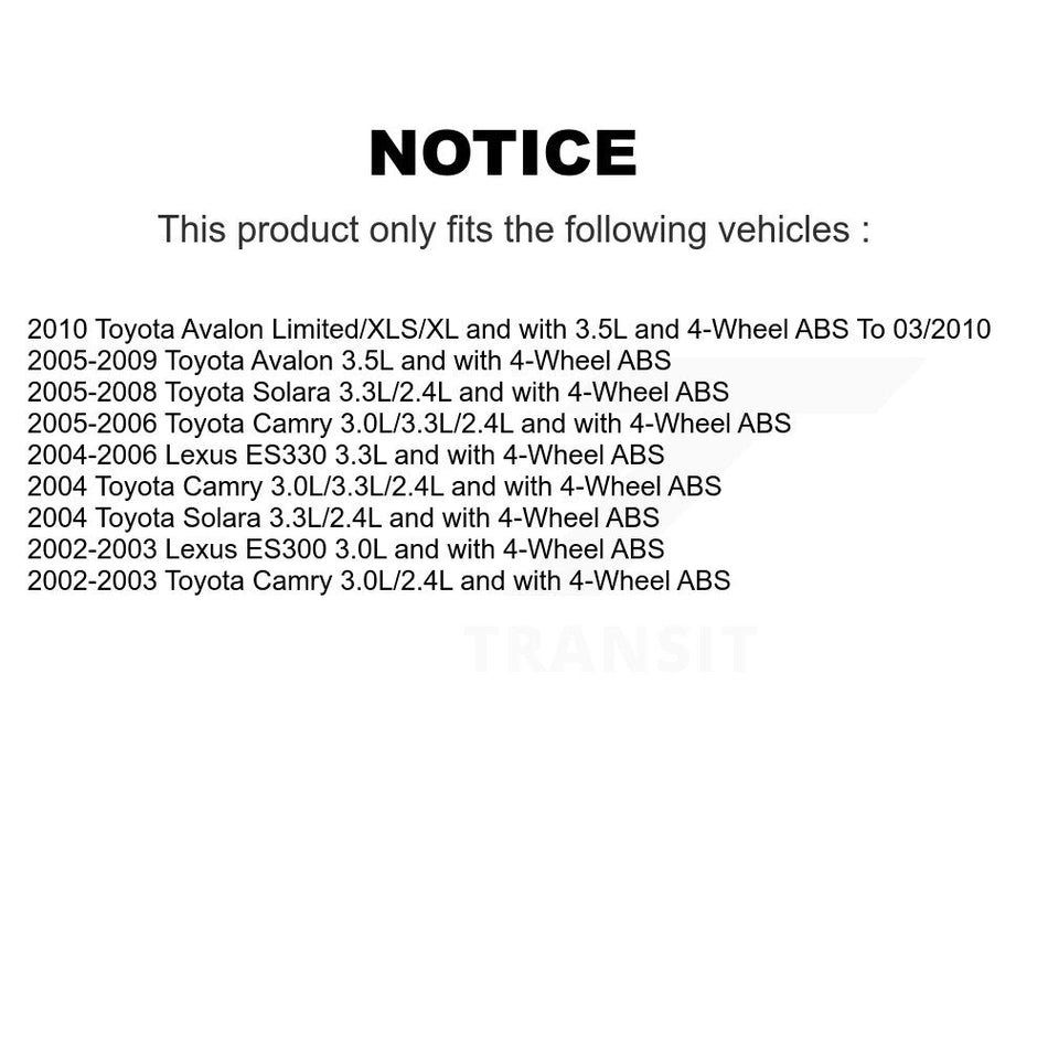 Rear Left Wheel Hub Bearing & Extra Sensor Kit For Toyota Camry Lexus Solara Avalon ES330 K7S-101703