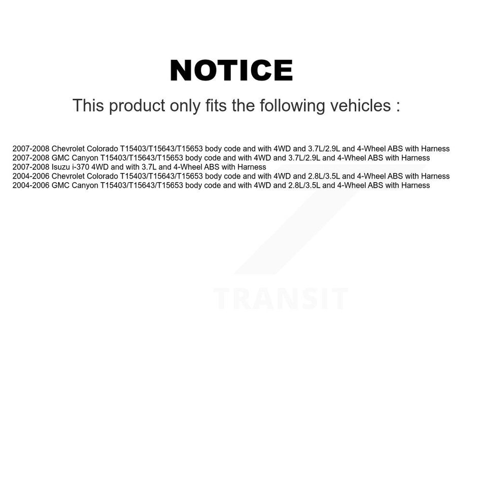 Front Right Wheel Hub Bearing & Extra Sensor Kit For Chevrolet Colorado GMC Canyon Isuzu K7S-101713