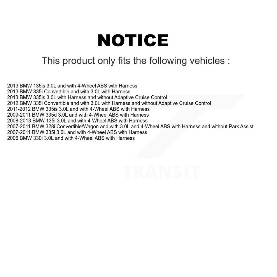 Front Rear Wheel Bearing And ABS Sensor Kit For BMW 328i 335i 135i 330i 335is 335d 135is K7S-101728