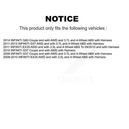 Front Wheel Hub Bearing And ABS Sensor Kit For INFINITI G37 EX35 Q60 K7S-101808