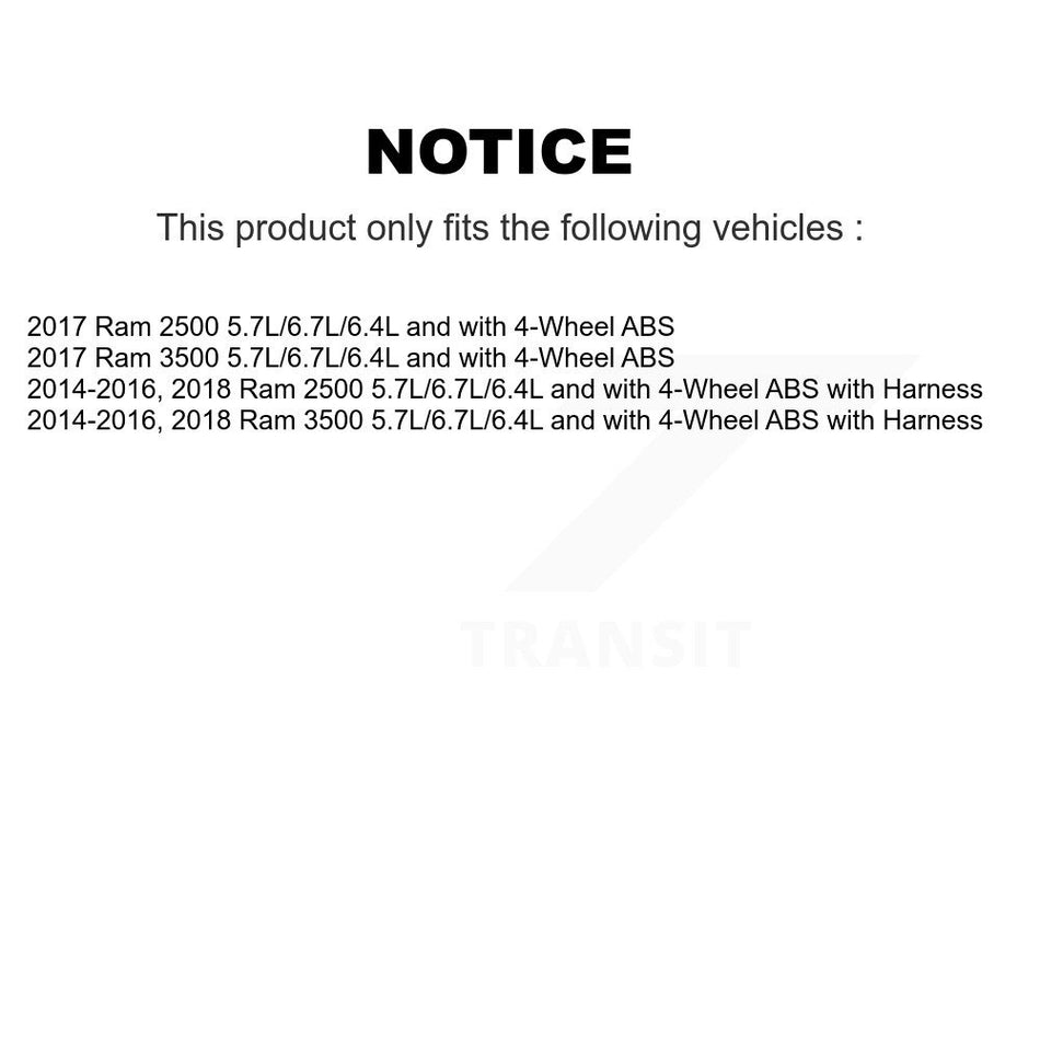 Front Wheel Hub Bearing And Extra ABS Sensor Kit For Ram 2500 3500 K7S-101817