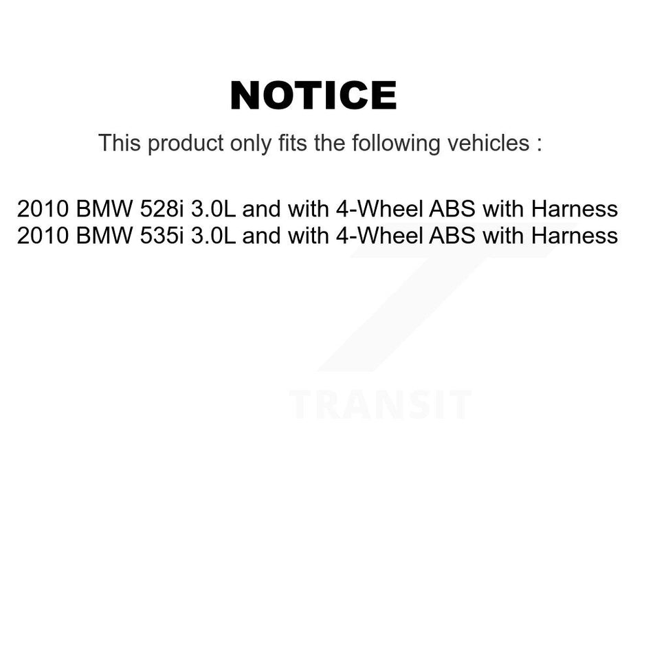 Front Wheel Hub Bearing & Sensor Kit For BMW 528i 535i with Harness 3.0L 4-Wheel ABS K7S-101826