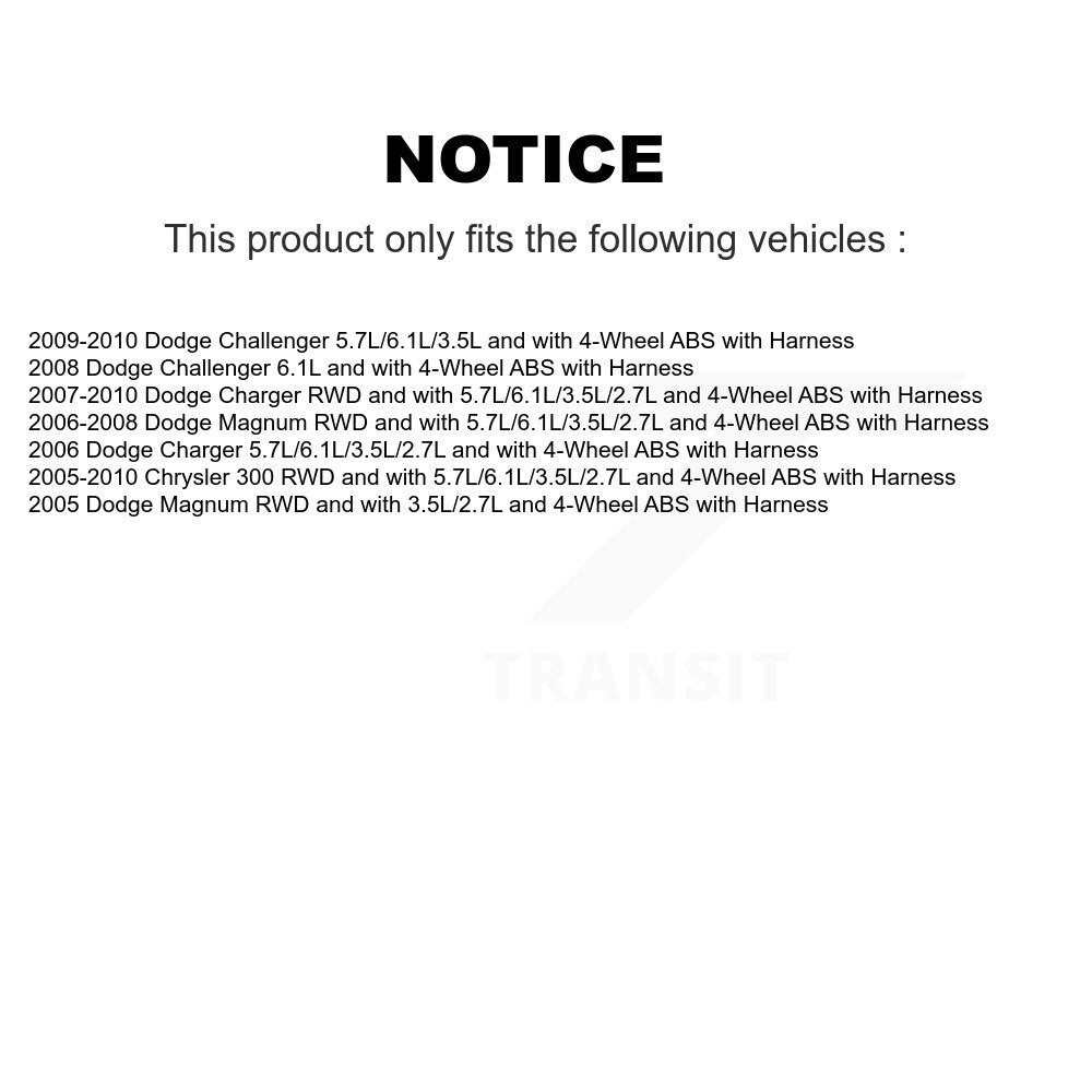 Front Wheel Hub Bearing & ABS Sensor Kit For Dodge Chrysler 300 Charger Challenger Magnum K7S-101828