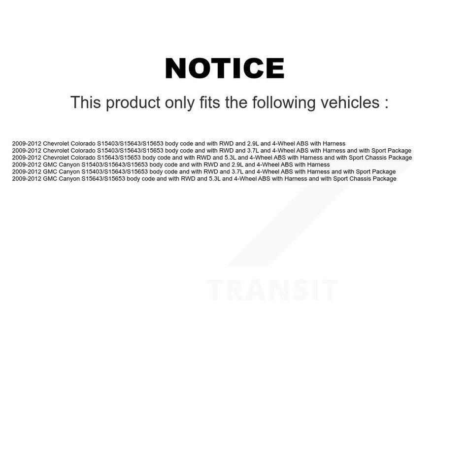 Front Wheel Hub Bearing And ABS Sensor Kit For Chevrolet Colorado GMC Canyon K7S-101855