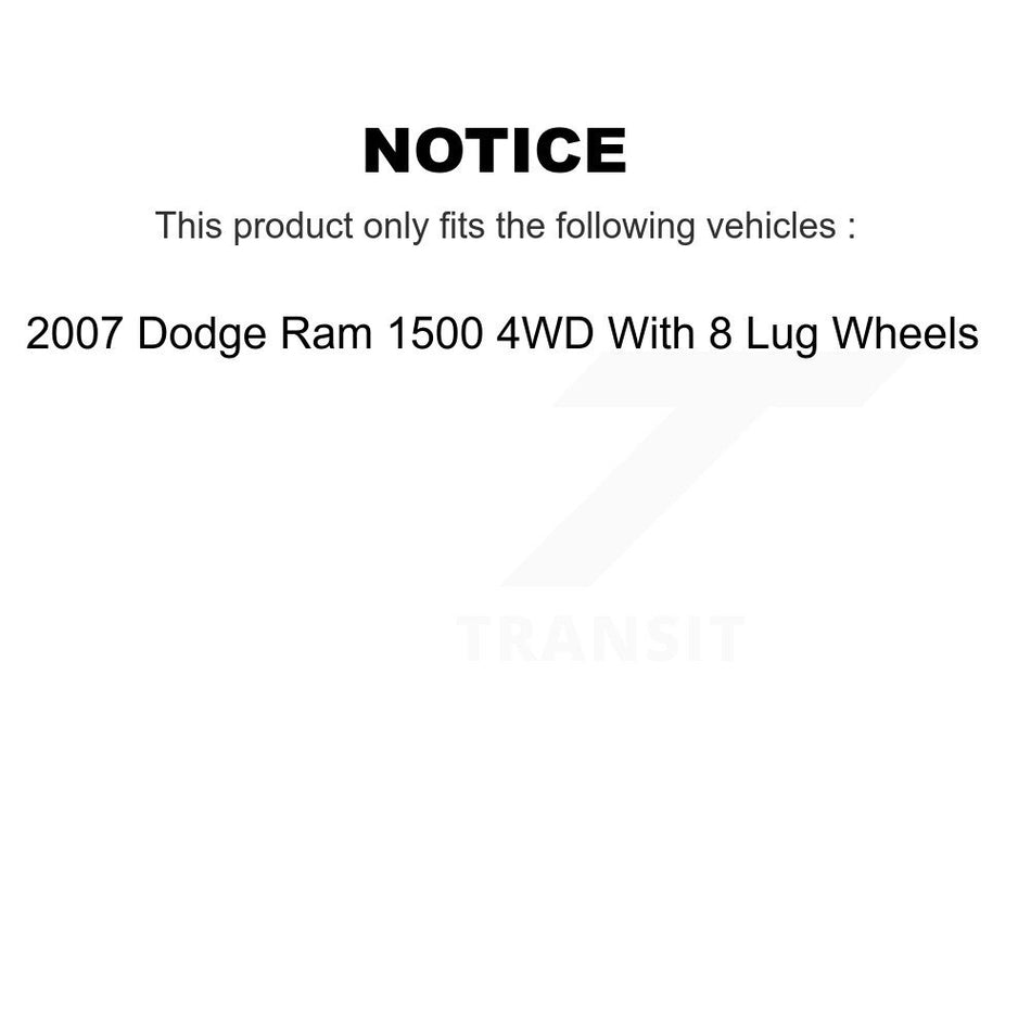 Front Wheel Hub Bearing & Extra Sensor Kit For 2007 Dodge Ram 1500 4WD With 8 Lug Wheels K7S-101906