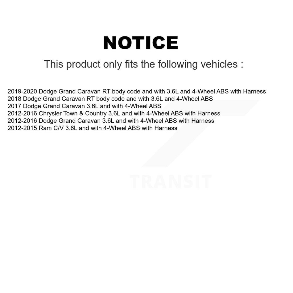 Front Wheel Hub Bearing Extra Sensor Kit For Dodge Grand Caravan Chrysler Town & Country K7S-101911