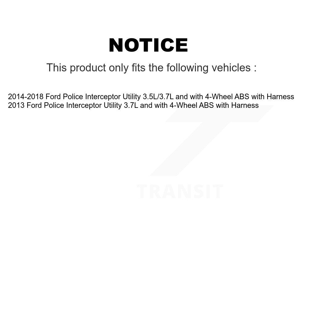 Front Wheel Hub Bearing & ABS Sensor Kit For Ford Police Interceptor Utility with Harness K7S-101961