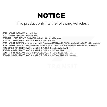 Front Wheel Hub Bearing And ABS Sensor Kit For INFINITI Q50 Q60 K7S-101997