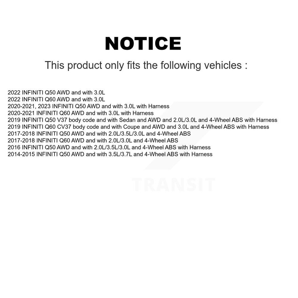 Front Wheel Hub Bearing And ABS Sensor Kit For INFINITI Q50 Q60 K7S-101997