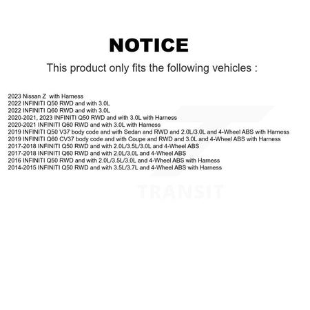 Front Wheel Hub Bearing And ABS Sensor Kit For INFINITI Q50 Q60 Nissan Z K7S-101998
