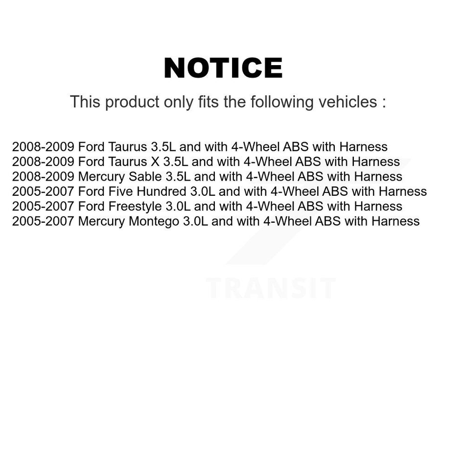 Front Wheel Hub Bearing Sensor Kit For Ford Five Hundred Freestyle Taurus X Mercury Sable K7S-102015