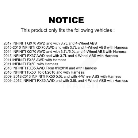 Front Wheel Hub Bearing And ABS Sensor Kit For INFINITI FX35 QX70 FX50 FX37 K7S-102018