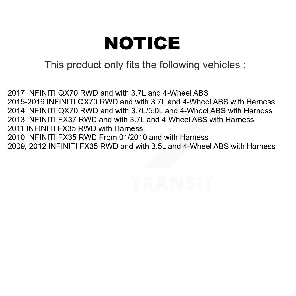 Front Wheel Hub Bearing And ABS Sensor Kit For INFINITI FX35 QX70 FX37 K7S-102019