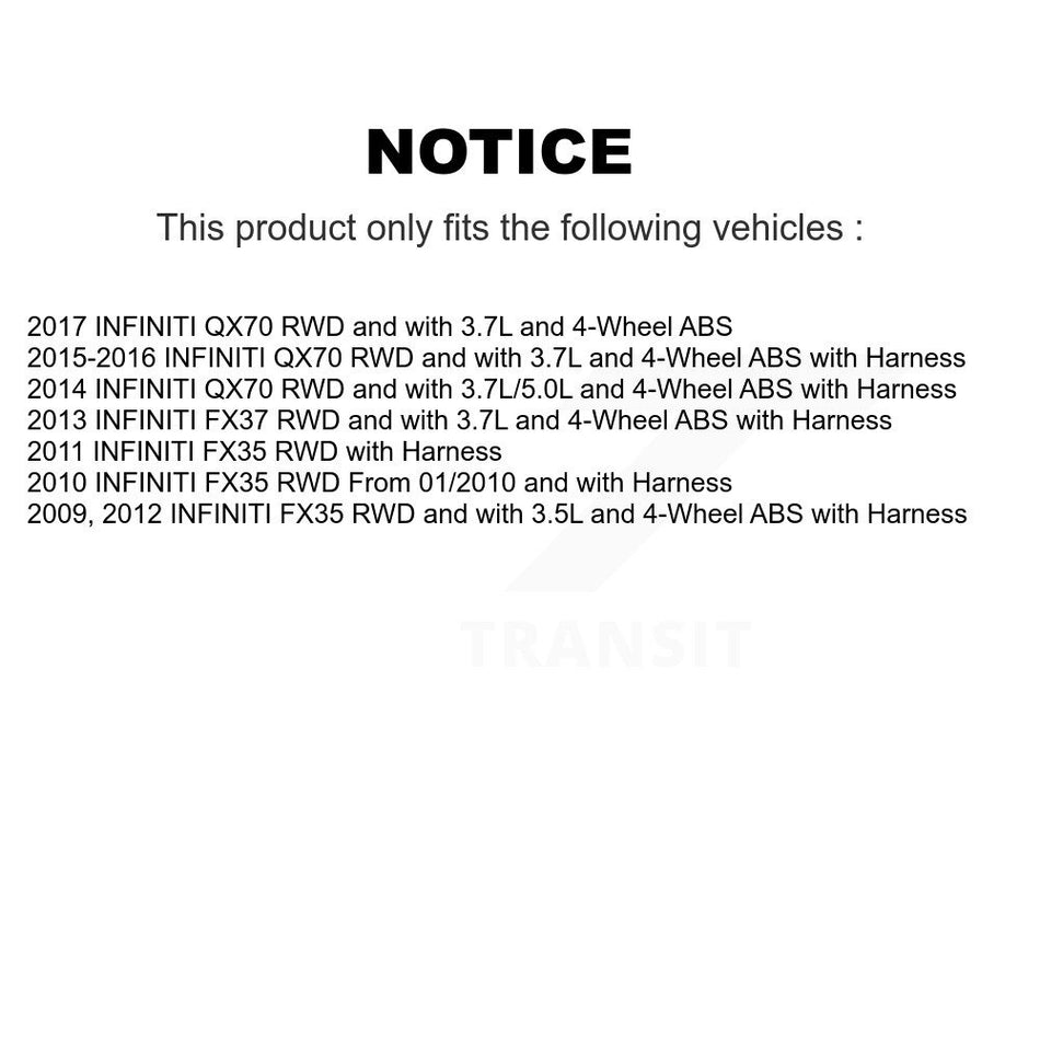 Front Wheel Hub Bearing And ABS Sensor Kit For INFINITI FX35 QX70 FX37 K7S-102019