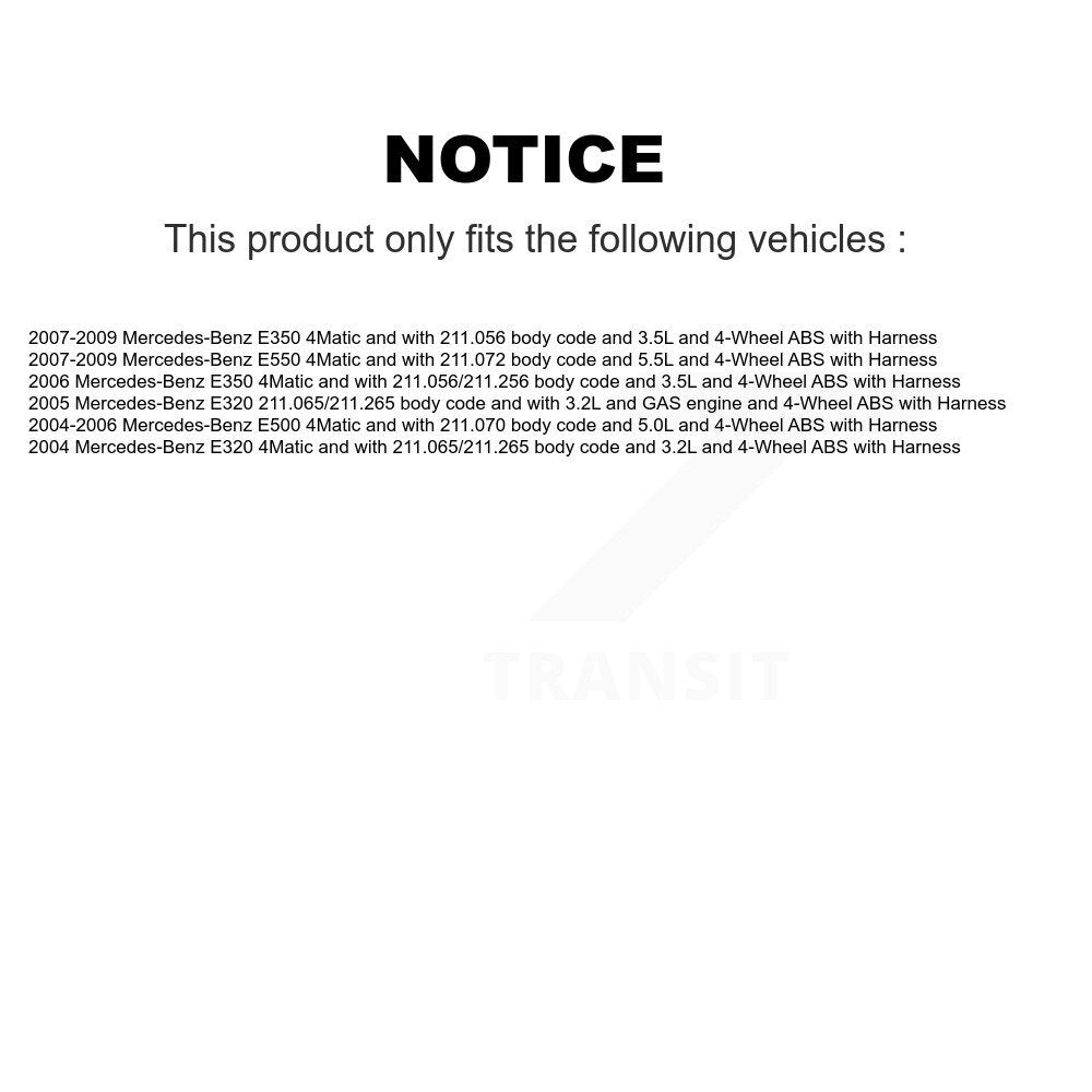 Front Wheel Bearing And ABS Sensor Kit For Mercedes-Benz E350 E320 E500 E550 with Harness K7S-102051