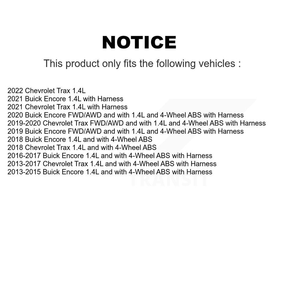 Front Wheel Bearing And ABS Sensor Kit For Buick Encore Chevrolet Trax K7S-102068